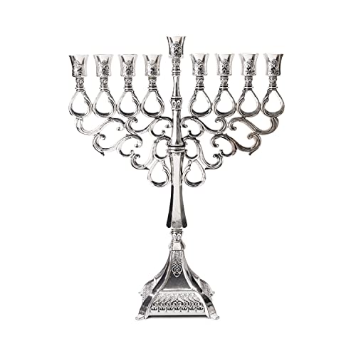 Kerzenhalter Hanukiah Judaica 9 Zweige Israel Holyland Menora Lampe Silber Kerzenhalter Hanukiah Judaica 9 Zweige Israel Holyland Menora Lampe Silber von JL Kippha's