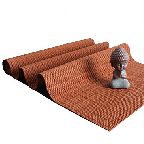 JLCP Bambus Tischläufer, Hitzebeständige Tischdecke Dekorative Matten Für Hotel/Küche/Esszimmer/Party/Tagungsraum Tee-Set Lamellenmatte, rutschfest, Waschbar,50x100cm von JLCP