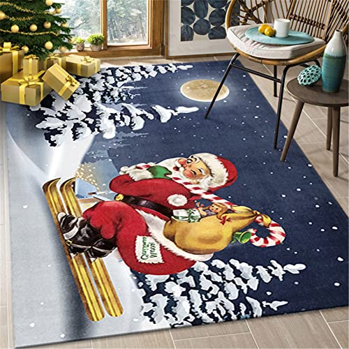 JLCP Großer Wohnzimmer Teppich 200X300cm Weihnachtsteppiche Für Wohnzimmer Schlafzimmer Badezimmer Balkon Waschbar Und rutschfest Weihnachtsküchenteppich Und Matte,Weihnachtsdekorationen,4,160x230cm von JLCP