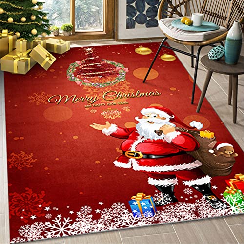JLCP Großer Wohnzimmer Teppich 200X300cm Weihnachtsteppiche Für Wohnzimmer Schlafzimmer Badezimmer Balkon Waschbar Und rutschfest Weihnachtsküchenteppich Und Matte,Weihnachtsdekorationen,8,140x200cm von JLCP