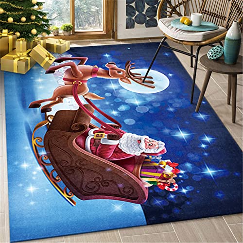 JLCP Großer Wohnzimmer Teppich 200X300cm Weihnachtsteppiche Für Wohnzimmer Schlafzimmer Badezimmer Balkon Waschbar Und rutschfest Weihnachtsküchenteppich Und Matte,Weihnachtsdekorationen,2,100x160cm von JLCP