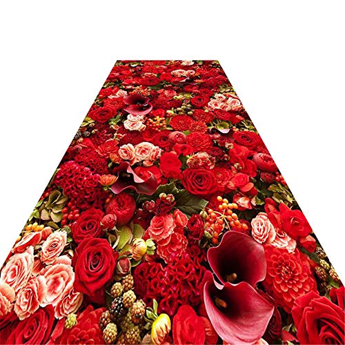 JLCP Moderner Stil Läufer Teppiche, Romantische Rose 3D Teppich Für Flur/Treppe/Hotel rutschfeste Verschleißfest Home Fußmatten,Frei Geschnitten,Einfach Zu Säubern,1,100x700cm von JLCP
