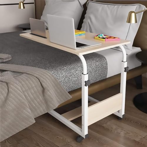 JLKCSEF Überbetttische, Laptop-Schreibtisch mit Rollen, Esstablett neben dem Bett, höhenverstellbar, beweglicher rollbarer medizinischer Tisch (eine Farbe, 80 x 40 cm) von JLKCSEF