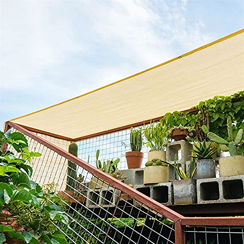 Sonnensegel, rechteckig, Stoffschirm mit Ösen, 185 GSM, Sichtschutzzaun für Außeninstallationen im Terrassengarten (Beige, 4 x 6 m) von JLKCSEF