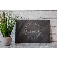 Premium Schiefer Käsebrett Personalisiertes Kreis Design von JLLDesignsLTD