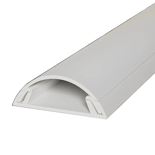 Bodenkanal, Kabelschutz Aussenbereich, Gebogenes Design, PVC-Material, Innenkanaldurchmesser: 3 X 1,1 Cm – 12 X 2,9 Cm(100x7x2cm/39x2.8x0.8in) von JLLEIZYZ