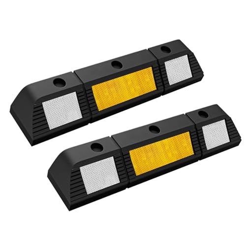 JLLEIZYZ Radstopper, Parkplatzbegrenzer, Ausgestattet mit Gelben Reflektorstreifen, Sicher für Nachtfahrten, Wird Als Autostopphilfe Verwendet von JLLEIZYZ