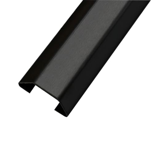 Kabelkanal Boden, Kabelschutz Aussenbereich, Aus Edelstahl Mit Gebürsteter Oberfläche, Geeignet für Büros, Fitnessstudios und Spielzimmer(Black,6x1.5cm/2.4x0.6in) von JLLEIZYZ