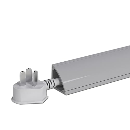 Kabelkanal Boden Flach, Kabelkanals Holzoptik, PVC-Material, Feuerhemmend und Antistatisch, Geeignet für Deckenecken, Wandecken und Bodenleisten(Gray,100x20x20cm/39x8x8in) von JLLEIZYZ