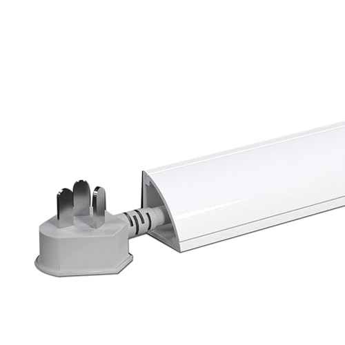 Kabelkanal Boden Flach, Kabelkanals Holzoptik, PVC-Material, Feuerhemmend und Antistatisch, Geeignet für Deckenecken, Wandecken und Bodenleisten(White,100x24x24cm/39x9.4x9.4i) von JLLEIZYZ