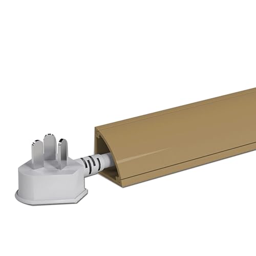 Kabelkanal Boden Flach, Kabelkanals Holzoptik, PVC-Material, Feuerhemmend und Antistatisch, Geeignet für Deckenecken, Wandecken und Bodenleisten(Yellow,100x20x20cm/39x8x8in) von JLLEIZYZ