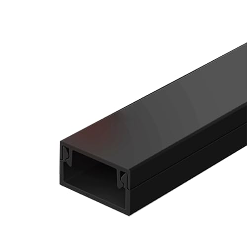Kabelkanal Outdoor, Kabelschutzmatte, Hochhartes PVC-Material Zum Schutz Der Kabel im Homeoffice und Zur Vermeidung Von Stolperfallen(Black,2x1cm/0.8x0.4in) von JLLEIZYZ