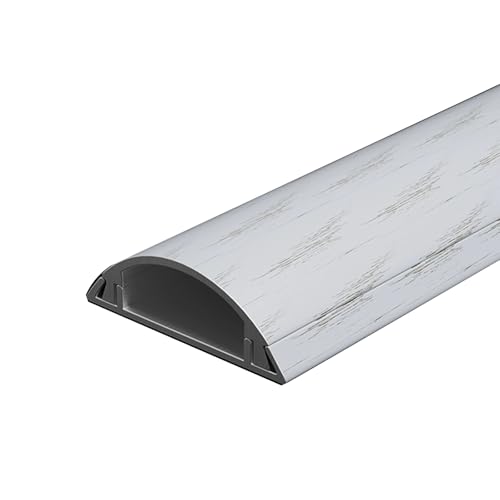 Kabelschutzmatte, Kabelkanal, Aluminiumlegierung Mit Selbstklebendem Kleber für Einfache Installation, Geeignet für Zuhause Oder Den Arbeitsplatz(White,100x4x1.2cm/39x1.6x0.5i) von JLLEIZYZ