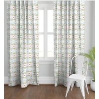 Rosa Grün Blau Kissen Nebelblau Chartreuse Kissenvorhänge Benutzerdefinierte Länge Wählen Verdunkelungsfutter Riffelfalte Oder Plissierte von JLLHOME