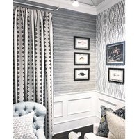 Schwarz Weiße Vorhänge Thibaut Vertikale Streifen Vorhang Paneele Ikat Boho Dhara Kohle Graphitgrau Drapieren von JLLHOME