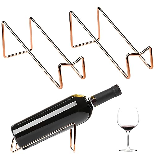 JLNGTHONG 2 Stück Freistehend Weinregal, Elegante Weinflaschenhalter, Metall Weinregal Klein, Flaschenregal Stapelbar, für Home Bar Zubehör Zimmer Küche Dekoration, ideal für Weinliebhaber von JLNGTHONG