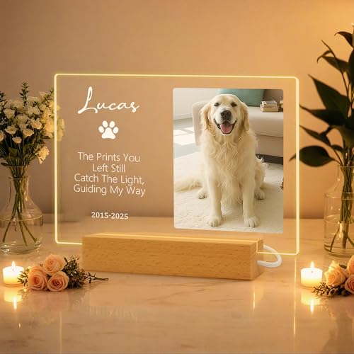 JLSKCN Personalisiert Andenken Hund Gedenktafel für Haustiere Hund, Gedenkstein Hund Katze Personalisiert, Gedenkgeschenke Hunde-Bilderrahmen Andenken an verstorbenen Hund Geschenke Foto Nachtlampe JLSKCN Personalisiert Andenken Hund Gedenktafel für Haustiere Hund, Gedenkstein Hund Katze Personalisiert, Gedenkgeschenke Hunde-Bilderrahmen Andenken an verstorbenen Hund Geschenke Foto Nachtlampe von JLSKCN