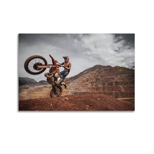 JLTC Motocross-Poster KTM 300 EXC Extremsport-Poster, dekoratives Gemälde, Leinwand, Wandposter und Kunstdruck, modernes Familienschlafzimmer-Dekor-Poster, 50 x 75 cm von JLTC