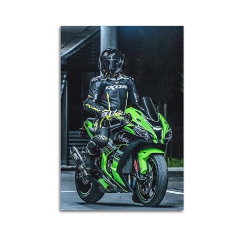 JLTC Superbike Poster Kawasaki Ninja Zx-10 Sport Motorrad Poster Dekorative Malerei Leinwand Wandposter und Kunstdruck, moderne Familie Schlafzimmer Dekor Poster 30 x 45 cm von JLTC