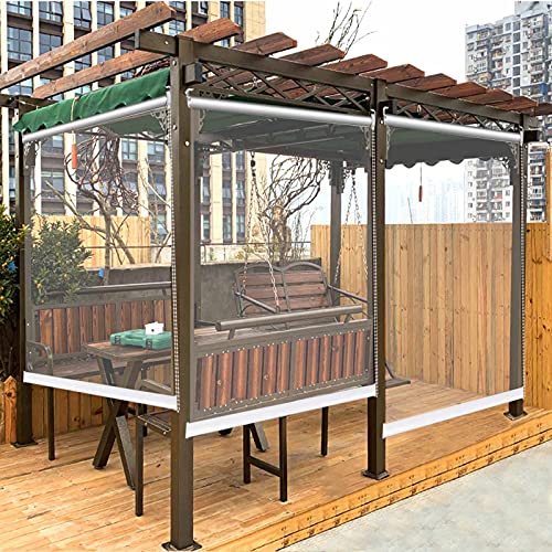 Rollos PVC Großer Wasserdichter Rollo Transparent für Außenfenster Pergola, PVC-Trennwände Aufrollen Jalousien, 95/115/135/155cm Breit (Color : W×H, Size : 115×160cm(45.2"×63")) von JLXJ