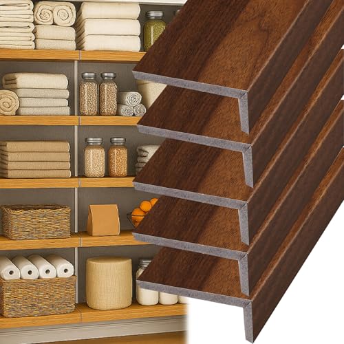 5 Stück Drahtregalabdeckungen for Küche/Fensterbank, zuschneidbare PVC-Platten mit Holzmaserung in Sondergrößen for die Speisekammer – H 2 Zoll(33x12x2in) von JLXJYS