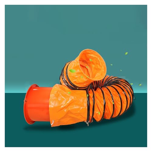 Absaugschlauch Flexibler PVC-Kanalschlauch, flammhemmender HVAC-Kanalschlauch for Ventilatorgebläse mit verstellbarem Seil und D-Ring(L 32.8 ft/10m,Dia-13.8in/350mm) von JLXJYS