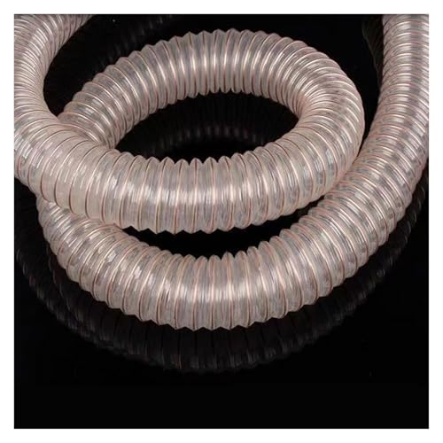 Absaugschlauch Transparenter Staubsammelschlauch aus PU, flexibler Spiralschlauch, verstärkter Luftkanalschlauch aus Stahldraht, Luftkanalschlauch aus Polyurethan(Dia-60mm (2.4 Inch)) von JLXJYS