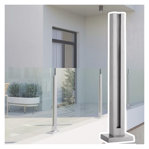 Glasgeländer Pfosten Geländer 1 Stück silberner Glasgeländerpfosten für 10–12 mm Glas, 60 70 80 90 100 110 120 130 140 cm hoch, Treppenhandlauf-Baluster aus Edelstahl 304 mit Gummis, Mittel-/Eck-/Endp Glasgeländer Pfosten Geländer 1 Stück silberner Glasgeländerpfosten für 10–12 mm Glas, 60 70 80 90 100 110 120 130 140 cm hoch, Treppenhandlauf-Baluster aus Edelstahl 304 mit Gummis, Mittel-/Eck-/Endp von JLXJYS