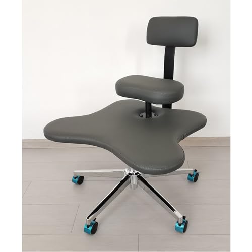 JLXJYS Kniestuhl Bürostuhl kniend, Ergonomischer Kniestuhl mit Rückenlehne für ergonomischen Sitz zur Haltungskorrektur, Verstellbarer Hocker Schwarz Blau Grau Off-White (Color : Gray) von JLXJYS