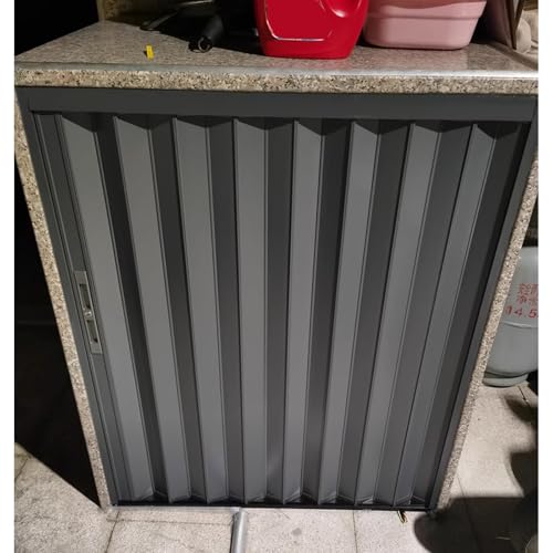JLXJYS Schiebetür Falttür falttüren innentüren Graue, abschließbare Falttür for Fensterschränke, B x H: 61 cm x 130 cm (24 Zoll x 51,2 Zoll), interne Faltschiebetür, anpassbare Größen von JLXJYS