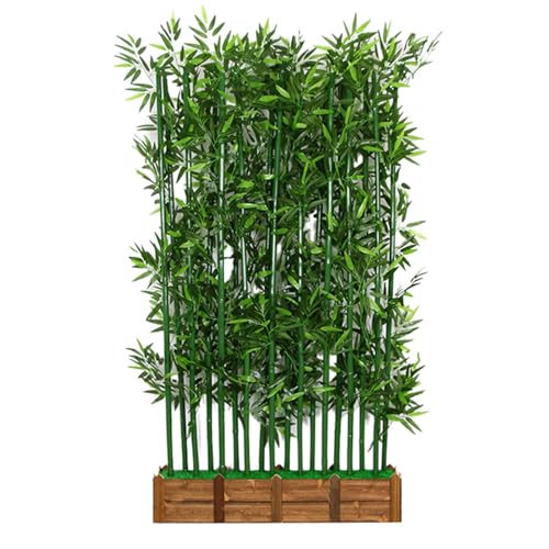 Künstliche Kunstpflanzen Bambus Grünes künstliches Bambusimitat mit Holzsockel, Front Porch Privatsphäre Bildschirm Zaun Fake Bambus für Innen Außen, 1 1,2 1,5 1,8 M groß Pflanzen ( Color : 0.8m base- von JLXJYS