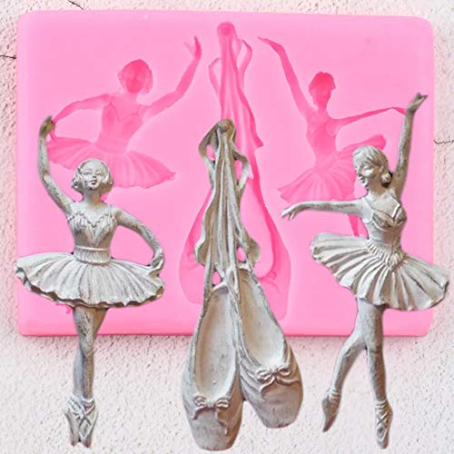 JLZK 3D Ballett Schuhe Silikonformen Tänzer Cupcake Topper Geburtstagstorte Dekorationswerkzeuge Candy Schokoladenformen von JLZK