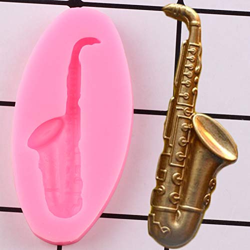 JLZK 3D Saxophon Silikonform DIY Party Cupcake Topper Fondant Kuchen Dekorationswerkzeuge Candy Polymer Clay Schokoladenformen von JLZK
