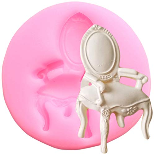JLZK 3D Stuhl Silikonform DIY Party Puppenhaus Garten Kuchen Dekorationswerkzeuge Fondant Candy Schokoladenform von JLZK