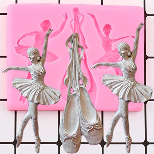 JLZK Ballettschuhe Silikonform Tänzerin Mädchen Geburtstag Fondant Kuchen Dekorationswerkzeug Cupcake Topper Candy Chocolate Gumpaste Mold von JLZK