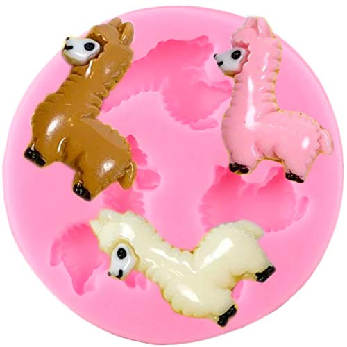 JLZK Lama Alpaka Silikonformen Tiere Schokolade Praline Tonform Cupcake Topper Fondant Kuchen Dekorationswerkzeuge Harz Tonform von JLZK