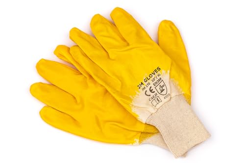 JM Gloves JM 170 SCHUTZHANDSCHUHE ÖLBESTÄNDIGE NITRILHANDSCHUHE Handschuhe Arbeitshandschuhe Gummiert 12 Paare (10) von JM Gloves