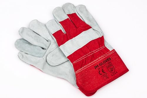JM Gloves JM 190 SCHUTZHANDSCHUHE mit Spaltleder verstärkte Handschuhe Leder Handschuhe Arbeitshandschuhe 12 Paare (11) von JM Gloves