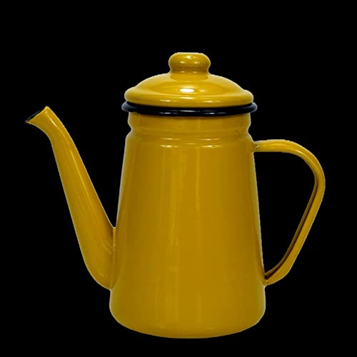 JMAHM Teekanne Emaille Kaffeekanne 1L Wasser Kanne Kann für Kaffee, Tee, Milch, Öl Verwendet Werden, Induction Cooker Gas Stove Universal (Braun) von JMAHM