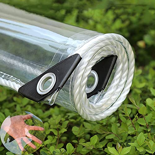 JMCAJIE Plane Transparent Mit ÖSen,0.35mm PVC-Kunststoffplan,Wetterfeste Plane Strapazierfähige Vordächer Faltbar,Regenschutz Abdeckplane,wasserdichte Transparente PVC Plane (Size : 0.8x5m) von JMCAJIE