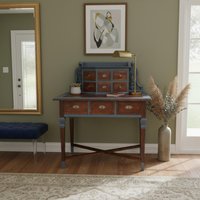 Schreibtisch „Otto" - Upcycling Möbel Mit Charme, Dunkelgrau Lasiert, Viele Schubladen & Originalbeschläge von JMCreativeDK