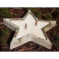 Betonstern Kerze Handgemacht - Betonkerze Mit Holzdocht Sternschale Deko Weihnachten Hygge Winterdeko & Geschenkidee von JMCreativeDK