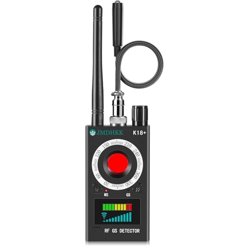 JMDHKK K18+ Versteckter Kamera-Detektor, Spionagekamera-Finder, Wanzen Magnetfeld Abhörgerät-Detektor für Sicherheit zu Hause, im Büro, Hotel und auf Reisen(Schwarz) von JMDHKK