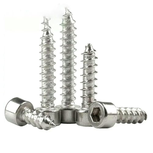 10–50 Stück 304 Edelstahl M2 M2.6 M3 M3.5 M4 M5 M6 Inbus-Innensechskant-Innensechskantkappe Rundkopf Holz selbstschneidende Schraube-M3 (50 Stück)-25 mm von JMGDJ