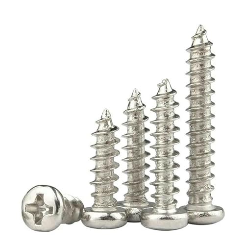 100 Stück/Los selbstschneidende Schrauben aus vernickeltem Kohlenstoffstahl mit versenktem Rundkopf M1 M1.2 M1.4 M1.7 M2 M3 M4 M5-M2.6-16 mm x 100 Stück 100 Stück/Los selbstschneidende Schrauben aus vernickeltem Kohlenstoffstahl mit versenktem Rundkopf M1 M1.2 M1.4 M1.7 M2 M3 M4 M5-M2.6-16 mm x 100 Stück von JMGDJ