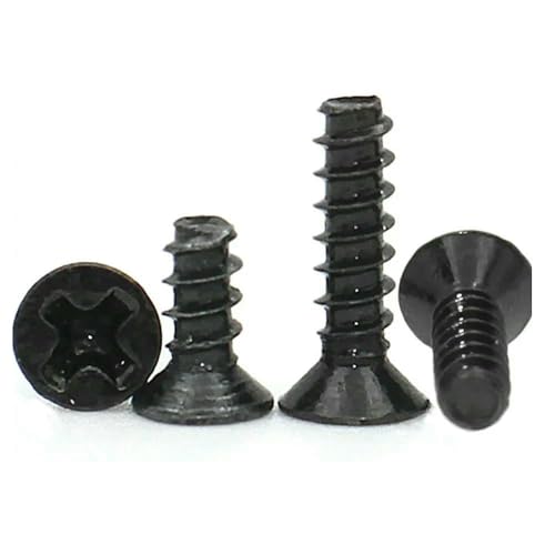 100 Stück Mini-Schrauben aus schwarzem Kohlenstoffstahl M1 M1.2 M2 M2.3 M2.6 M3 M4 M5 Selbstschneidende Senkkopfschraube-M1.2 (100 Stück)-16 mm von JMGDJ