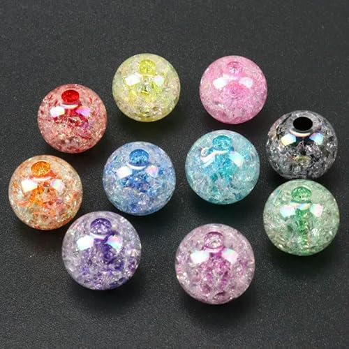 14 16 18 20 mm gemischte AB transparente Crackle-Runde Perlen Acryl Spacer Ball Perlen für Schmuckherstellung KL64-20 mm 5 Stück von JMGDJ