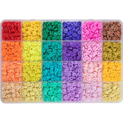 14400/4200/2400 Stück sortierte Polymer-Tonperlen-Set für die DIY-Schmuckherstellung – handgefertigtes Handwerk für Armbänder, Halsketten, Ohrringe – H2400pcsset2 von JMGDJ