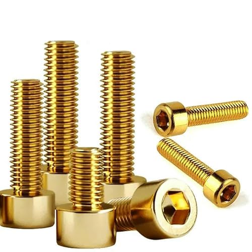 2~50 Stück DIN912 Messing-Innensechskantschrauben M2 M2,5 M3 M4 M5 M6 M8 M10 Inbusschraubenbolzen-M6 (5 Stück)-4,0 mm von JMGDJ