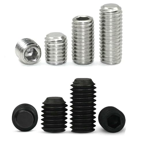5–50 Stück M2 M2,5 M3 M4 M5 DIN913 304 Edelstahl Innensechskant Innensechskant Flachkopf Stellschraube Endgewindestift Kopflose Schraube-M2,5 50 Stück-8 mm-Edelstahl 304 von JMGDJ